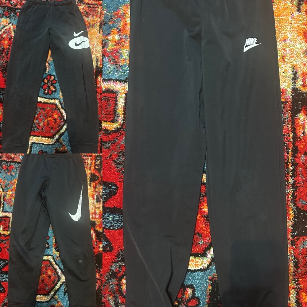 Bundle - Nike Kids Black Sweatpants with White Logo
